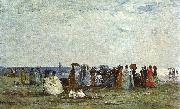 Eugene Boudin Bathers on the Beach at Trouville Norge oil painting reproduction